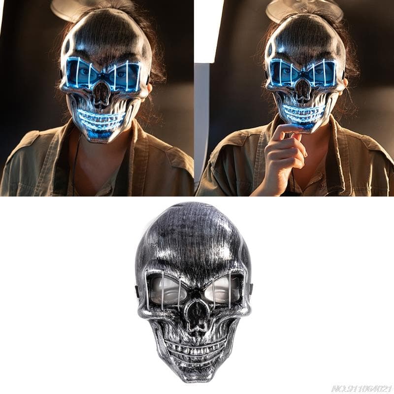 Halloween Mask Men Women's Glowing Skull Mask Halloween Party Cosplay Costume Accessories Scary Death Mask Party Favor Dropship