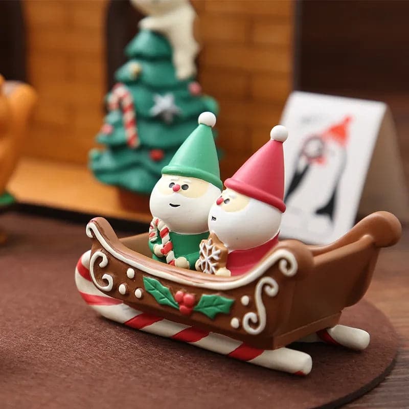 Scene Decoration Christmas Series Bookshelf Decorationt Collectible Home Decoration Garden Resin Craft Toy Bonsai Ornaments