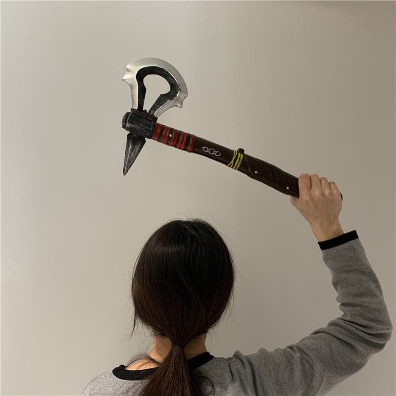 1:1 Cosplay Primitive Tribe Axe Pirate Axe Prop Weapon Role Playing Game Movie Cos Totem Axe PU Weapon Model Toy Prop 47cm
