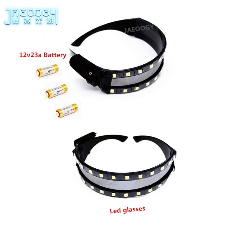 LED Luminous Gloves Halloween Bar Night Club Fluorescent Glasses Mechanical Dance Performances Props