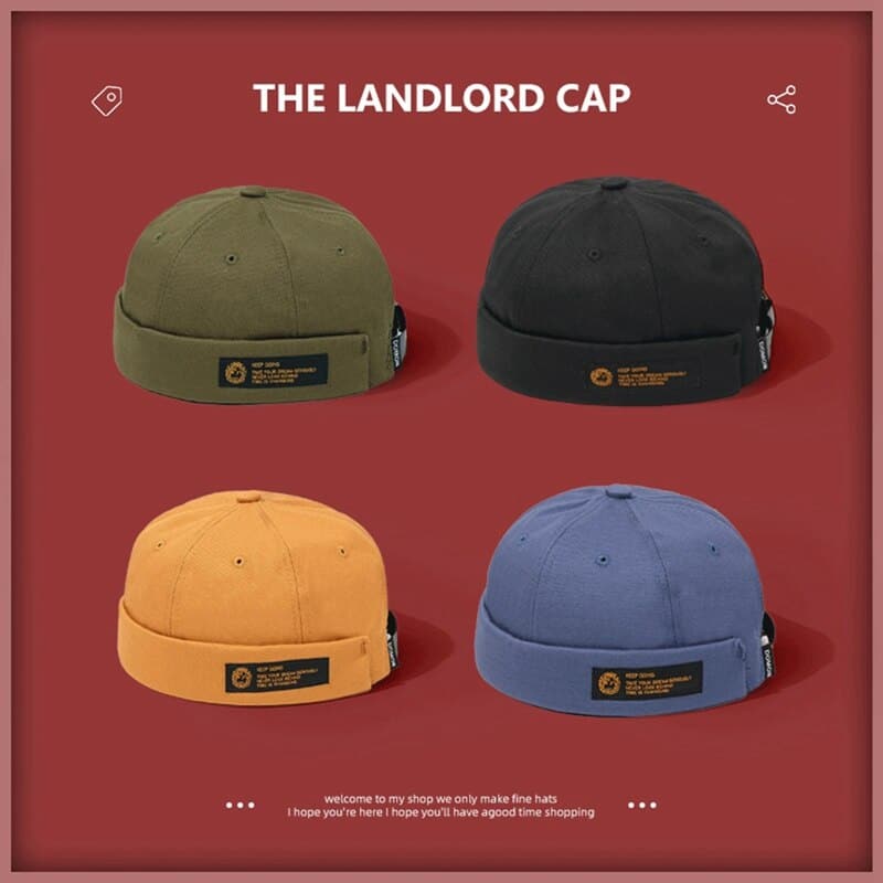 Retro Acrylic Fiber Original Docker Sailor Biker Cap Brand Brimless Skullcap Men and Trend Hip-hop Hat Autumn and Keep Warm Hat