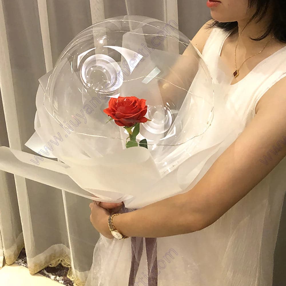 Gift Rose Balloon Bouquet on Valentine Day - Led Light Decoration