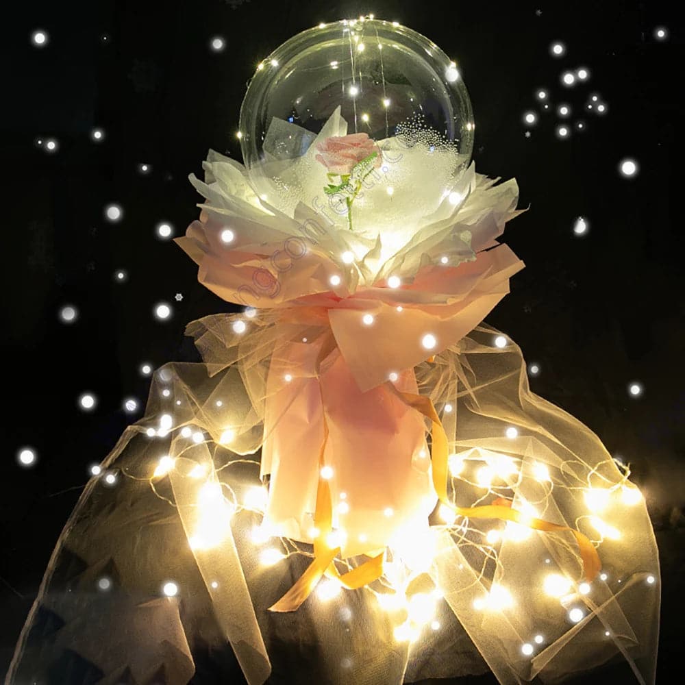 Gift Rose Balloon Bouquet on Valentine Day - Led Light Decoration