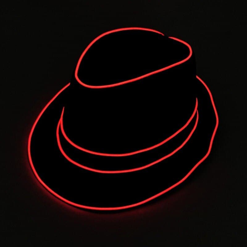 Halloween Light Up Hat: EL Wire LED Blinking Flashing Jazz Cap