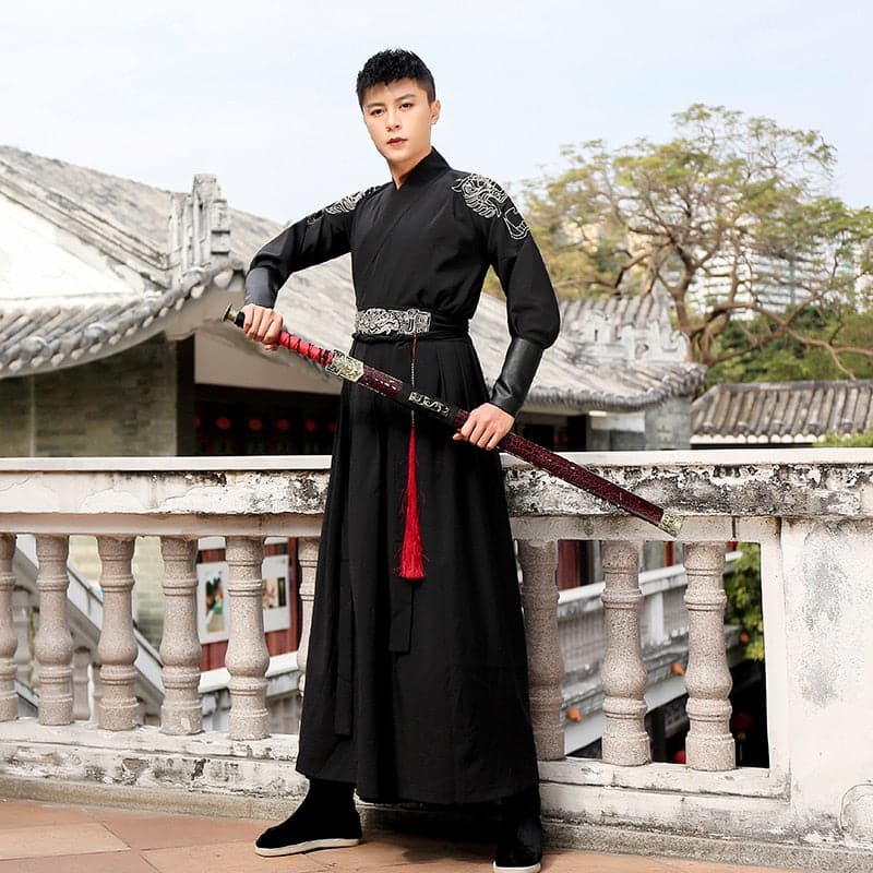 Chinese Ancient Costume Hanfu Dress Traditional Classical Clothing Tang Dynasty Adult Swordsman Robe Men Halloween Costume