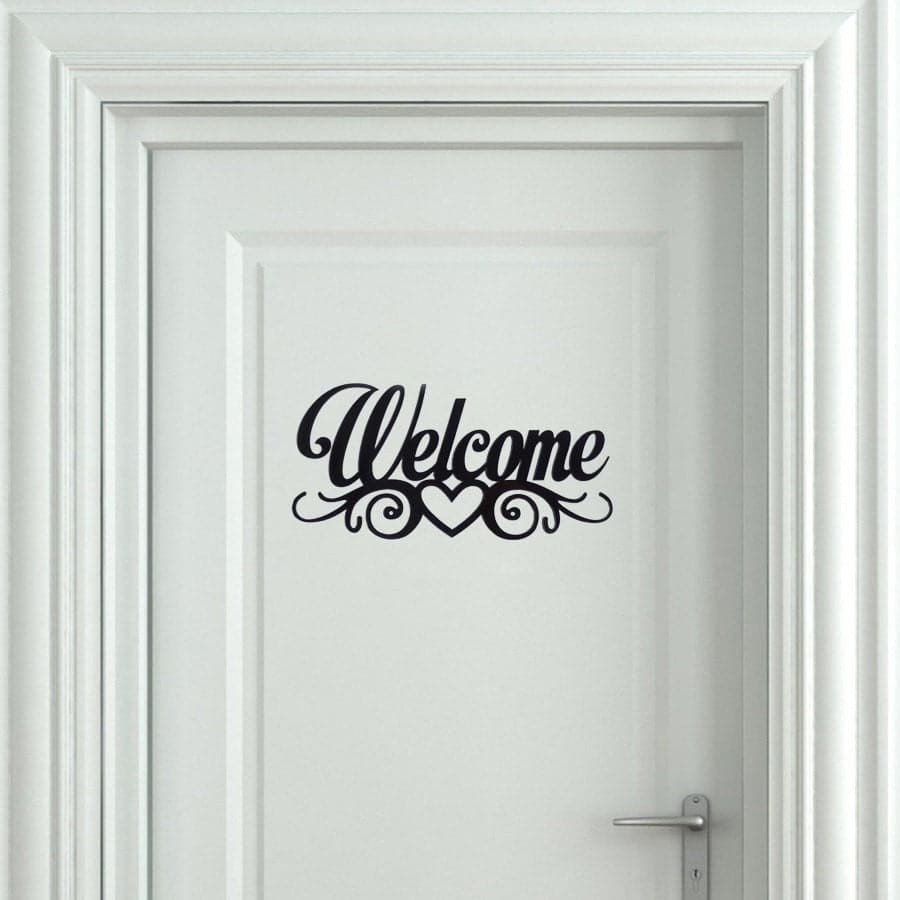 Welcome Sign Acrylic Mirror Wall Sticker: Family Door Plate