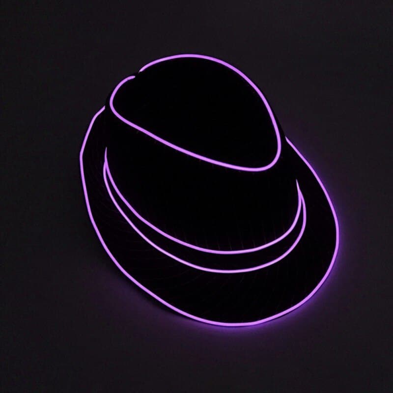 Halloween Light Up Hat: EL Wire LED Blinking Flashing Jazz Cap