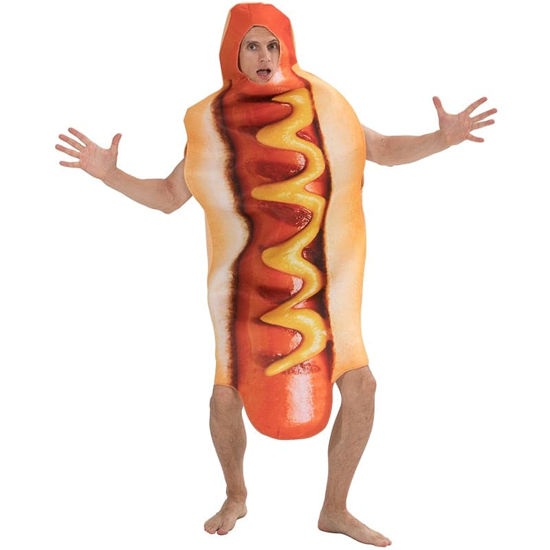 Adult Kids Funny 3D Print Hot Dog Costumes: Halloween Men