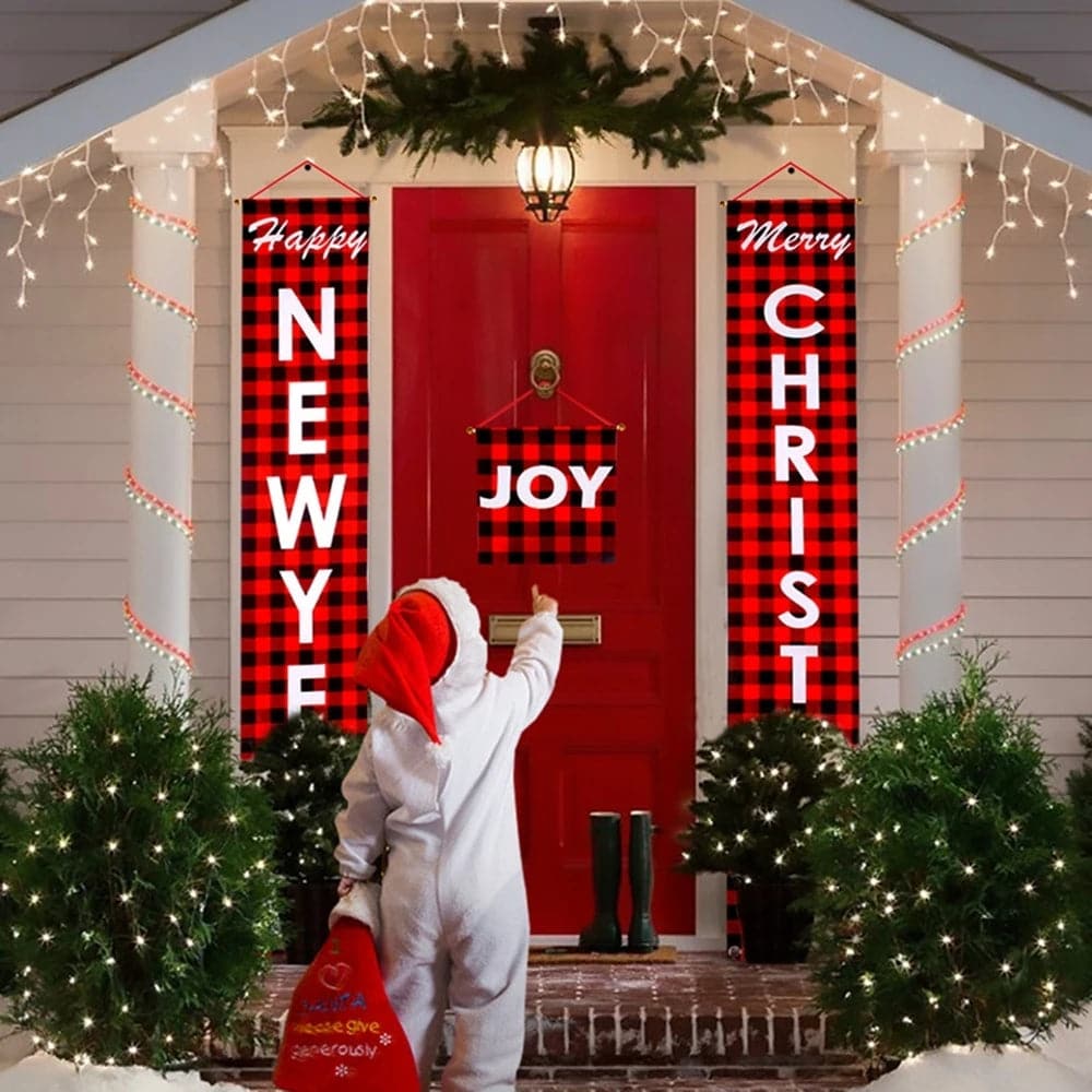 Nutcracker Soldier Christmas Banner Couplet Decor For Home  For Holiday Merry Christmas Door Decor Happy New Year
