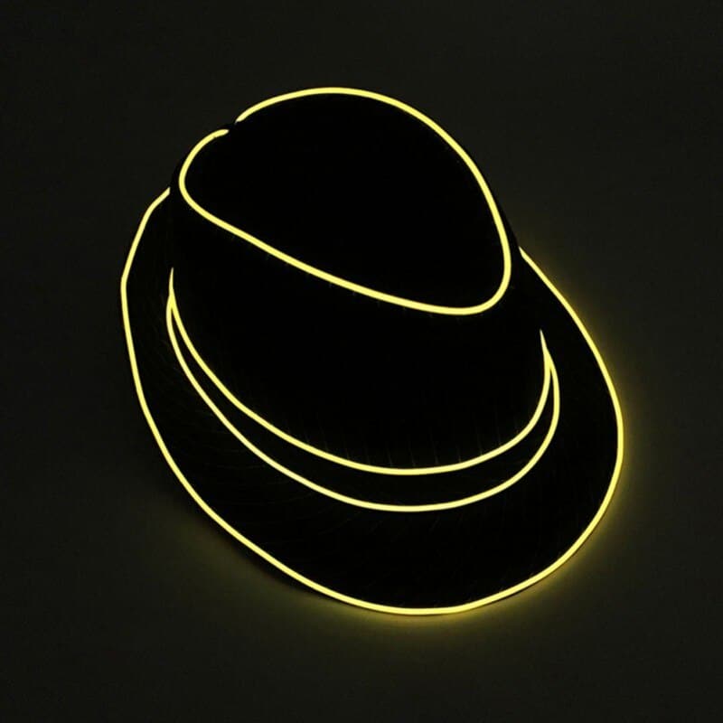 Halloween Light Up Hat: EL Wire LED Blinking Flashing Jazz Cap