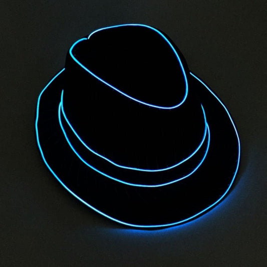 Halloween Light Up Hat: EL Wire LED Blinking Flashing Jazz Cap