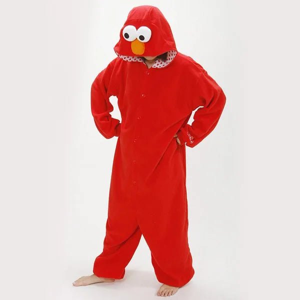 ELMO and COOKIE MONSTER Kigurumi Adult Onesies Men Women Cartoon Anime Cosplay Costume for Halloween Carnival Christmas Party