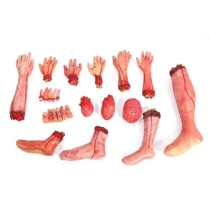 Horror Halloween Party Props Bloody Hand Haunted House Decoration Fake Hand Finger Leg Foot Heart Halloween Home Decor Supplies