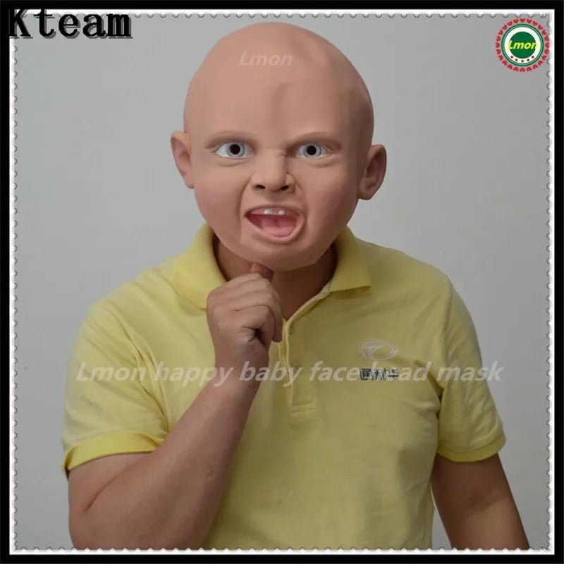New Halloween Funny Mask Funny Party Face Masks Creepy Halloween Costume Prop Cry Baby Full Head Latex Rubber Masquerade Mask