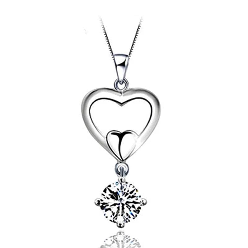 2019 Korea's New Fashion Jewelry Silver-plated Pendant Zircon Heart Necklace Jewelry Elf on The Shelf