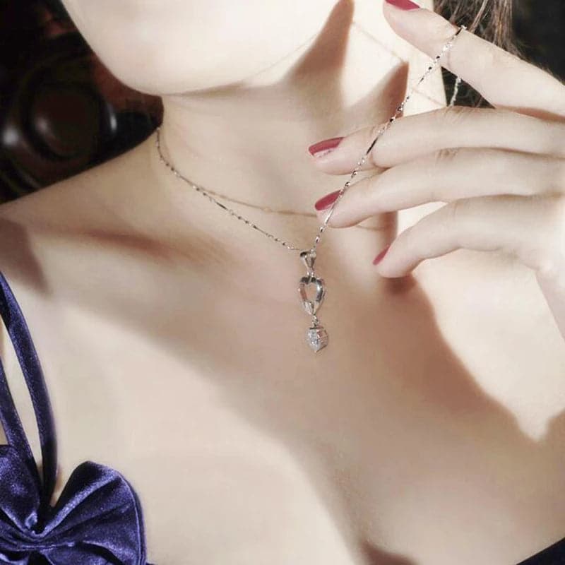 2019 Korea's New Fashion Jewelry Silver-plated Pendant Zircon Heart Necklace Jewelry Elf on The Shelf