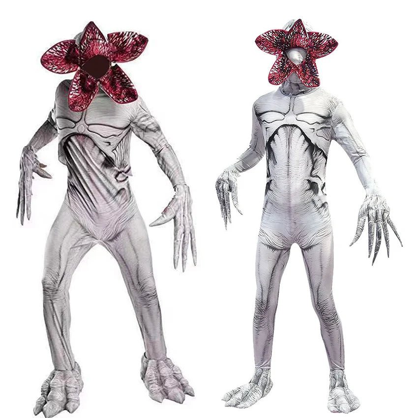 Scary Halloween Costume for Kid Festival Horror Chomper Mask Cosplay Masquerade Jumpsuit Zentai Disguise Carnival Fancy Party