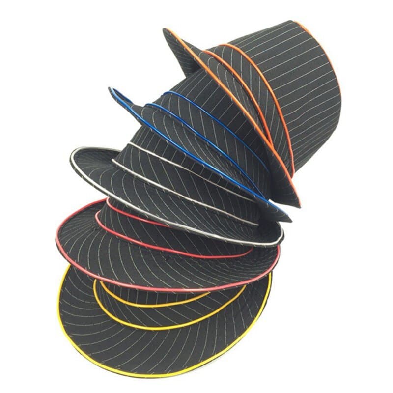 Halloween Light Up Hat: EL Wire LED Blinking Flashing Jazz Cap