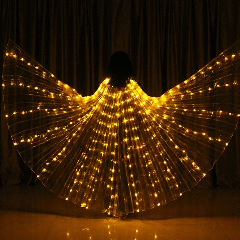 Rainbow Glowing Wing Luminous Wing Belly Dance Costumes Alas Led Party Show Isis Dancewear Fluorescent Light Isis Adult Children