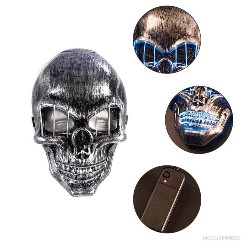 Halloween Mask Men Women's Glowing Skull Mask Halloween Party Cosplay Costume Accessories Scary Death Mask Party Favor Dropship