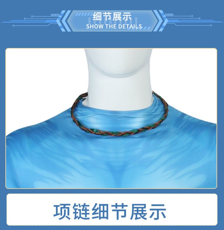 Halloween Cosplay Men Costume Avatar 2 Movie The Way Of Water Roleplay Fantasia Man Jumpsuit Tail Halloween Clothes For Male