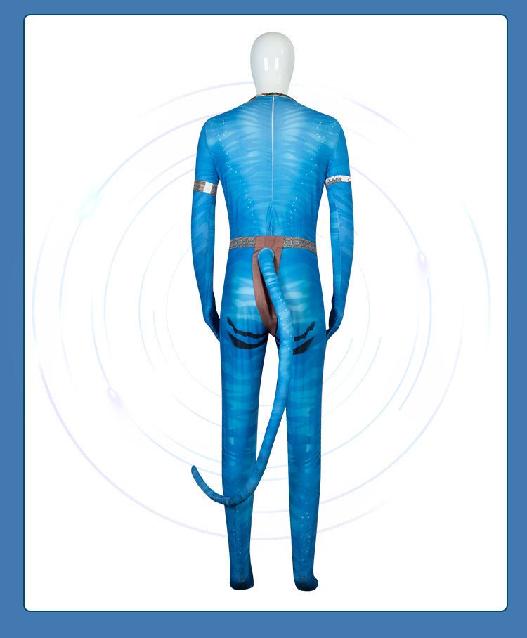 Halloween Cosplay Men Costume Avatar 2 Movie The Way Of Water Roleplay Fantasia Man Jumpsuit Tail Halloween Clothes For Male
