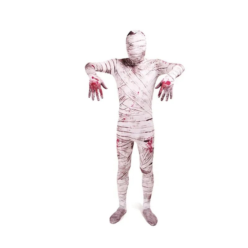 Movie Scary Mummy Cosplay Costume Adult Kids Men Mummy Costumes Mask Zentai Bodysuit Spandex Suit Halloween Costumes Women Man