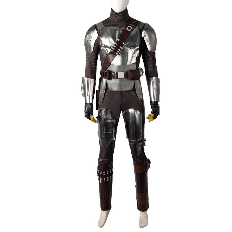 Adult Man Mandalo Cosplay Costume Halloween Din Djarin Leather Cosplay Outfit   Battlesuit Costume Vest Hand Guard Accessories