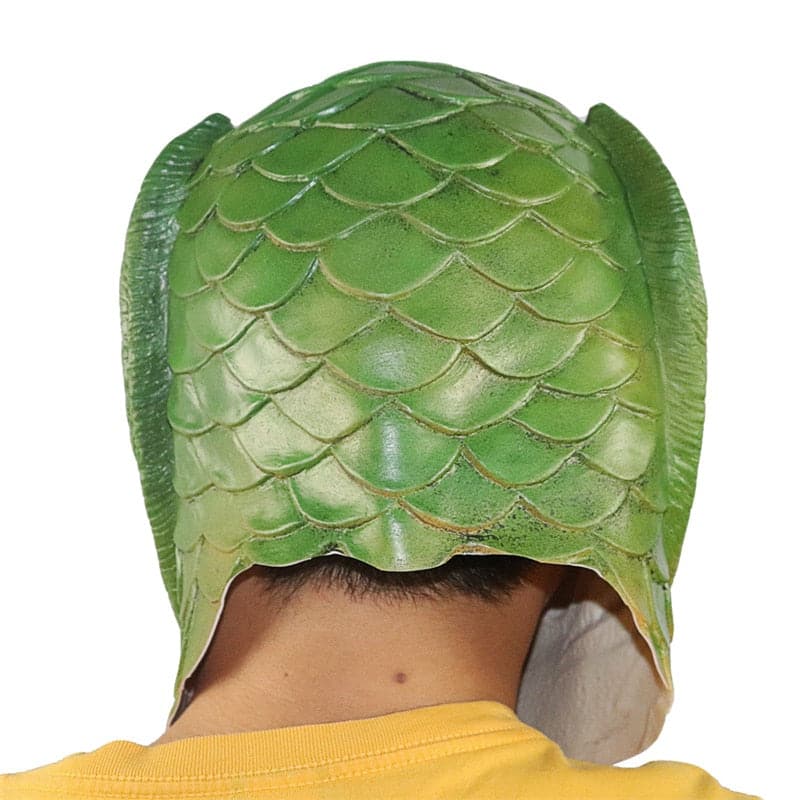 Adult Funny Ugly Green Fish Mask: Latex Alien Cosplay Party Accessory