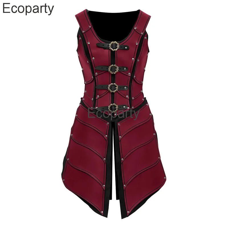 Medieval Viking Knight Pirate Costume Men Renaissance Gothic Pu Leather Body Shoulder Armour Suit Halloween Larp Cosplay Outfits