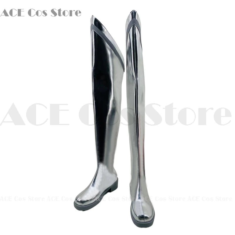 Hazbin Lute Wig Halo Angel Cosplay Costume Shoes Hotel Fight Boots Halloween Carnaval Party Silver Color Anime Cosplay Prop