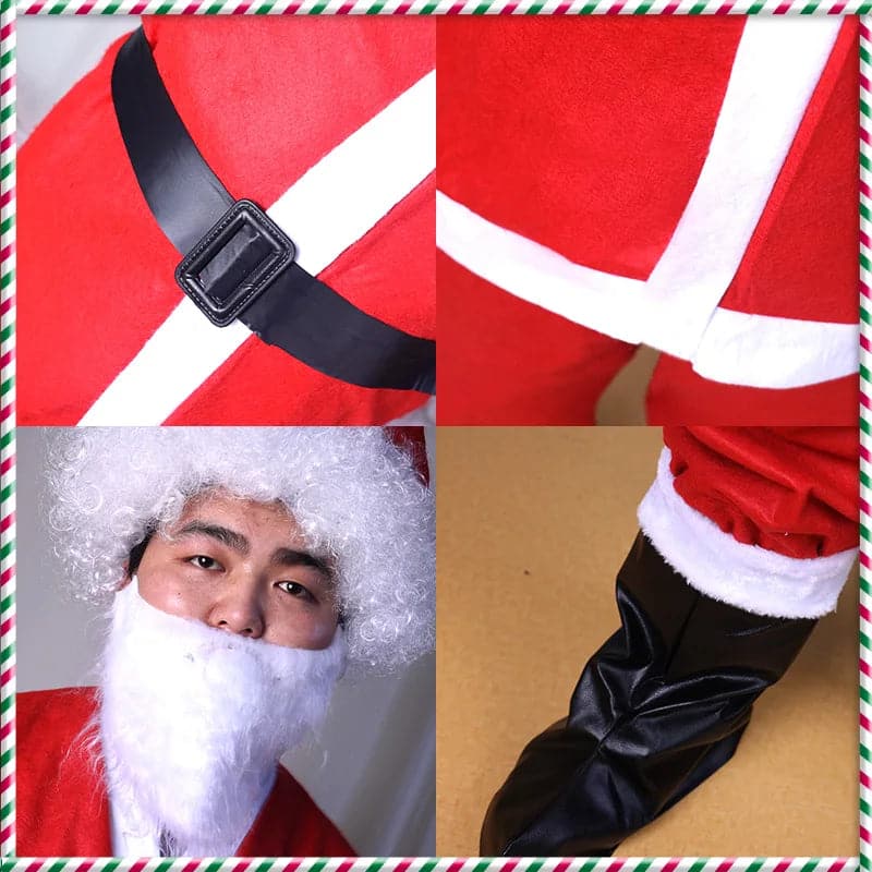 Classic Red Velvet Santa Claus Costume: Perfect for Christmas Cosplay