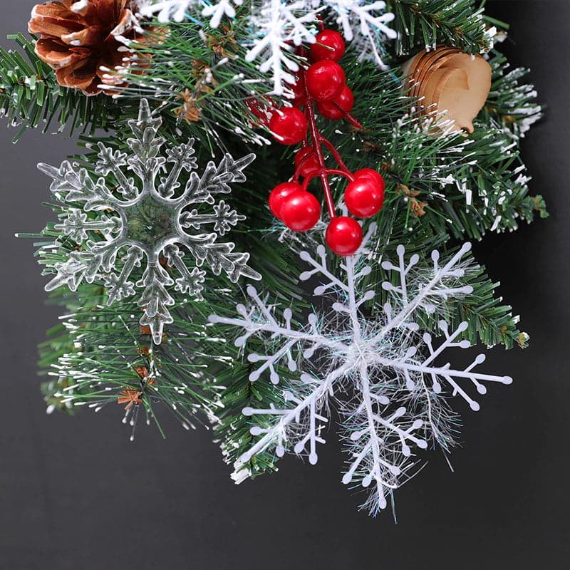 30 Pcs Large Christmas Snowflakes New Year Garlands Home Decor Ornaments Xmas Tree Hanging Glitter Snow Flake DIY Decoration