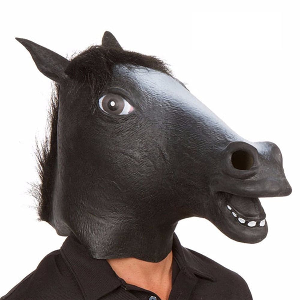 Cosplay Horse Head Mask Halloween Party Decoration Latex Animal Costume Theater Prank Crazy Festival Halloween Decor Accessories