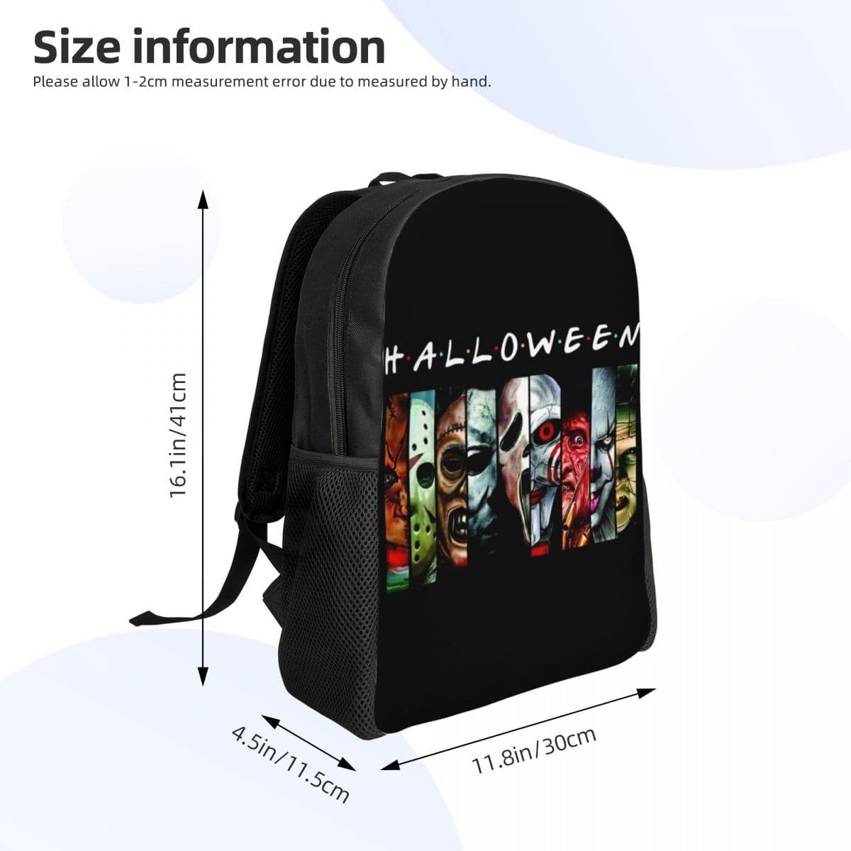 Halloween Horror Movie Character Backpacks for Boys Girls College School Travel Bags Men Women Bookbag Fits 15 Inch Laptop
