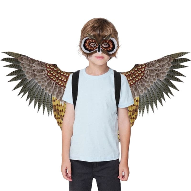 Owl Mask Owl Wings Halloween Birds-Wings Masquerade-Cosplay Props for Kid Girls H7EF