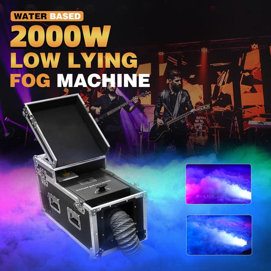MOKA 2000W Water Base Fog Machine: Wireless Remote Low Lying Effect