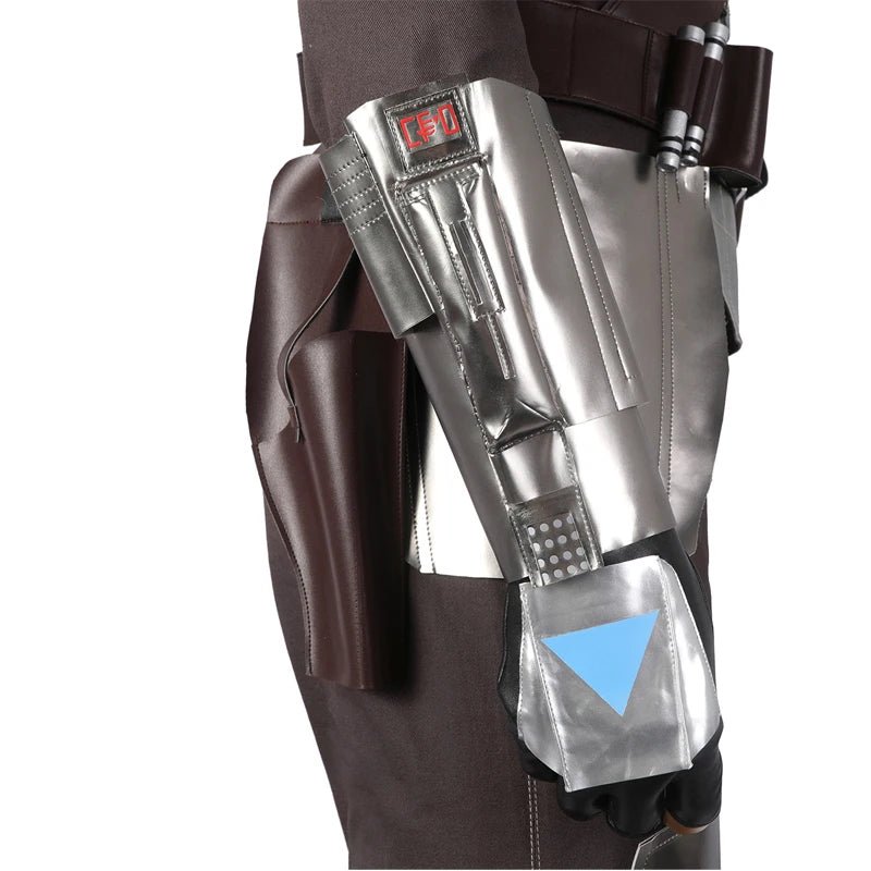 Adult Man Mandalo Cosplay Costume Halloween Din Djarin Leather Cosplay Outfit   Battlesuit Costume Vest Hand Guard Accessories