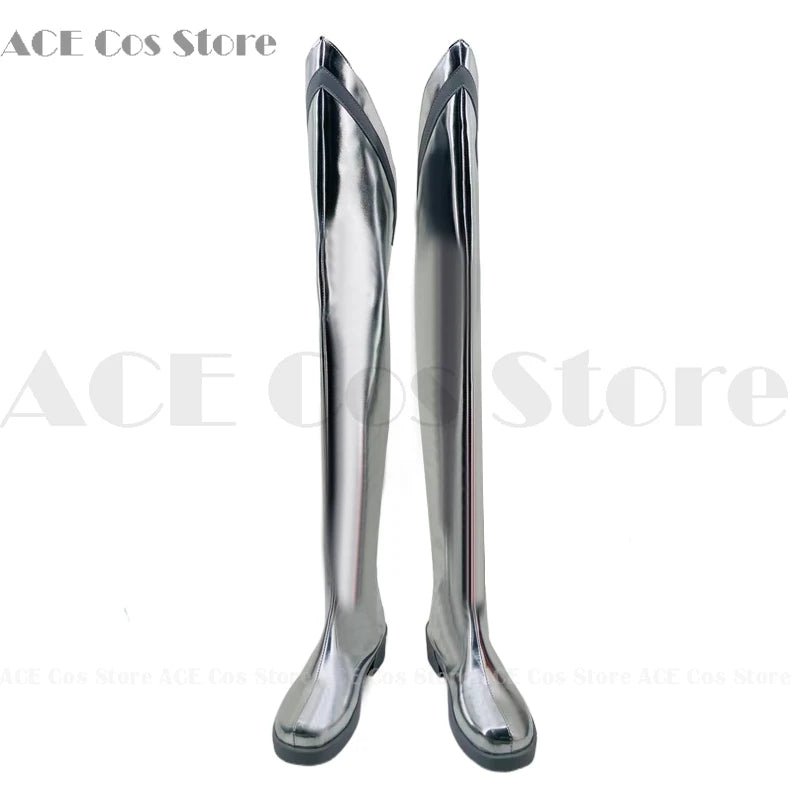 Hazbin Lute Wig Halo Angel Cosplay Costume Shoes Hotel Fight Boots Halloween Carnaval Party Silver Color Anime Cosplay Prop
