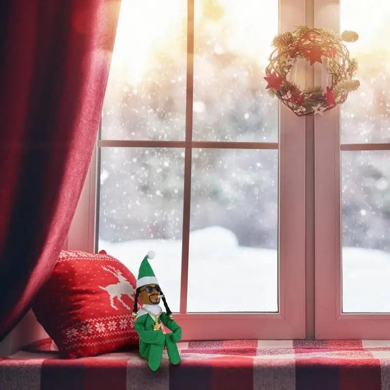Christmas Elf Doll Snoop on A Bent Xmas Tree Hanging Pendant Doll Table Shelf Home Party Decoration New Year Christmas Gift Toy