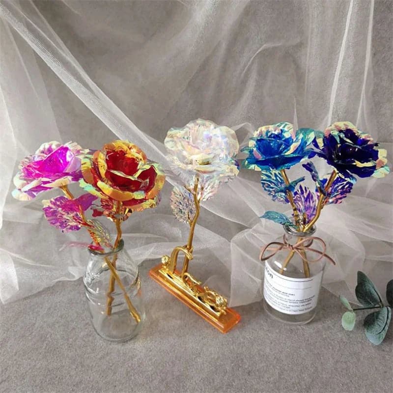 24k Gold Foil Flower Gift Box - Eternal Rose Colorful Galaxy