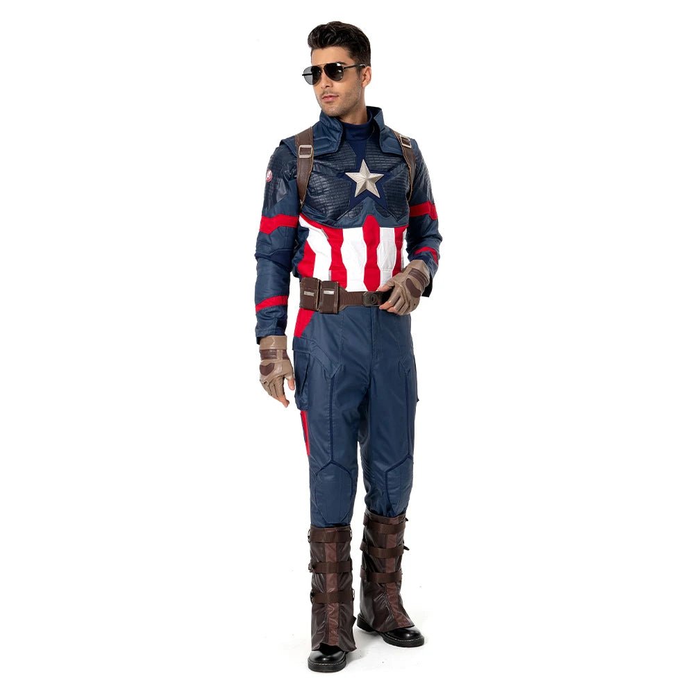 Fantasia Captain Cosplay Steve Costume America Disguise for Adult Men Clothes Superhero Outfits Halloween Carnival Party Suit