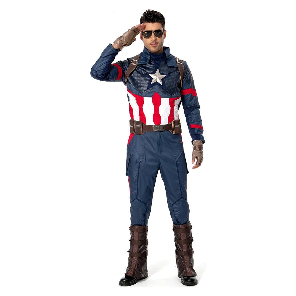 Fantasia Captain Cosplay Steve Costume America Disguise for Adult Men Clothes Superhero Outfits Halloween Carnival Party Suit