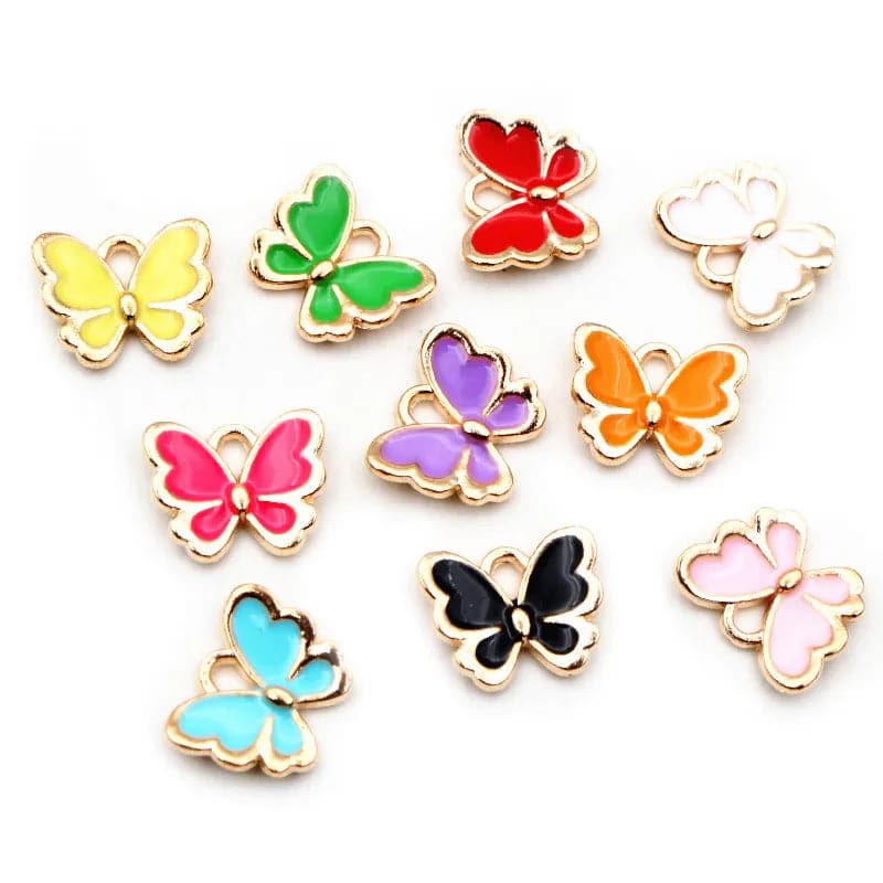 Butterfly Pendant Jewelry for Valentine Day - Enamel Alloy Charms Jewelery