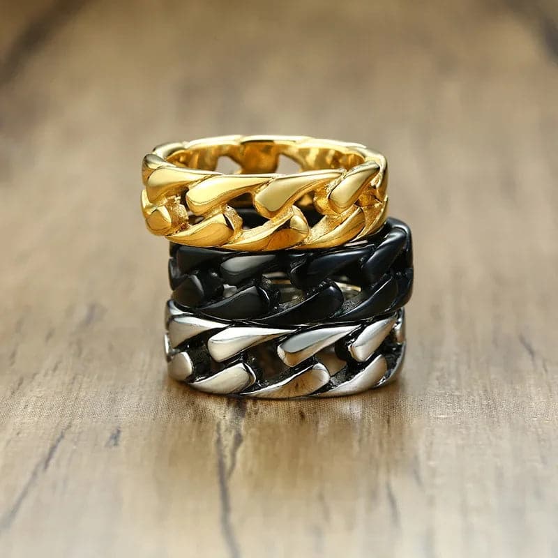 Delicate Vintage Rings for Men - Cuban Link Chain Ring