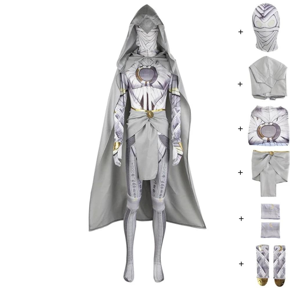Marc Spector Moon Knight Mister Cosplay Costume Movie Werewolf By Night Man Of Wolf Cloak Jumpsuit Halloween Superhero Suit