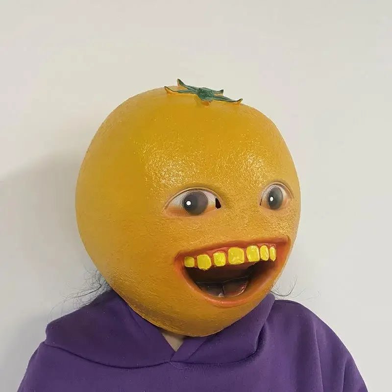 Funny Orange Headdress Cute Orange Latex Mask Halloween Carnival Funny Sand Sculpture Fruit Full Face Expression Pack Headgear