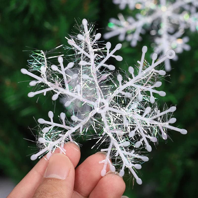 30 Pcs Large Christmas Snowflakes New Year Garlands Home Decor Ornaments Xmas Tree Hanging Glitter Snow Flake DIY Decoration