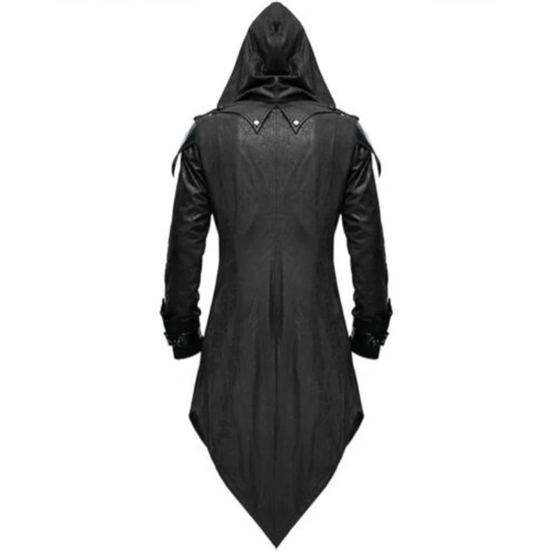 Assassin Cosplay Medieval Man Costume Streetwear Hooded Jackets Outwear Costume Edward Creed Halloween Dress Up Outfit Party