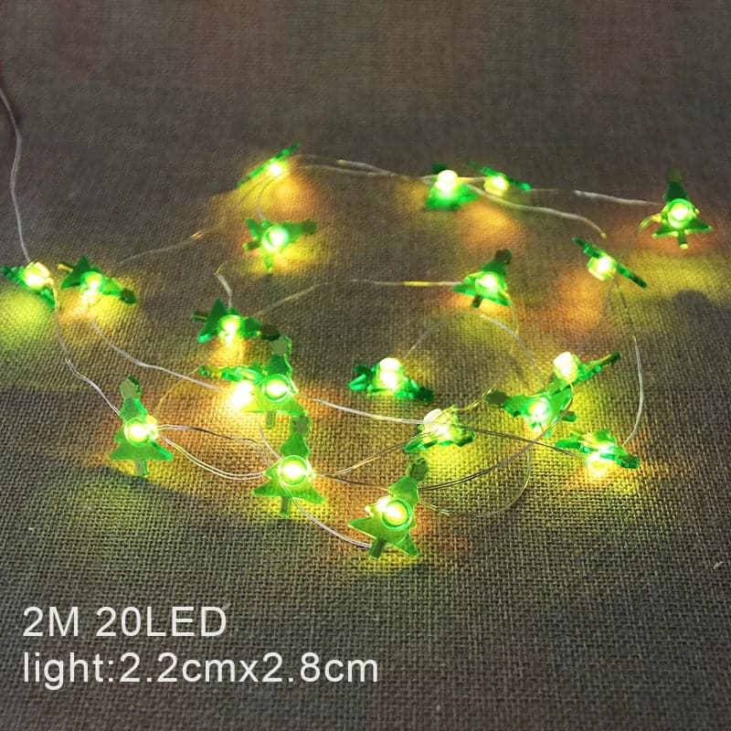 2M Christmas Decorations Santa Claus Snowman LED Light String Garland Tree Ornaments For Home Decor Xmas Navidad 2024 New Year